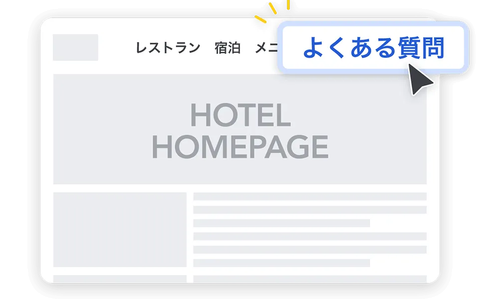 CHATBOTの応答データから「よくある質問ページ」を自動生成するイメージ