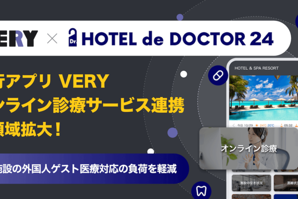 旅行アプリ「VERY」からオンライン診療をご利用の流れ